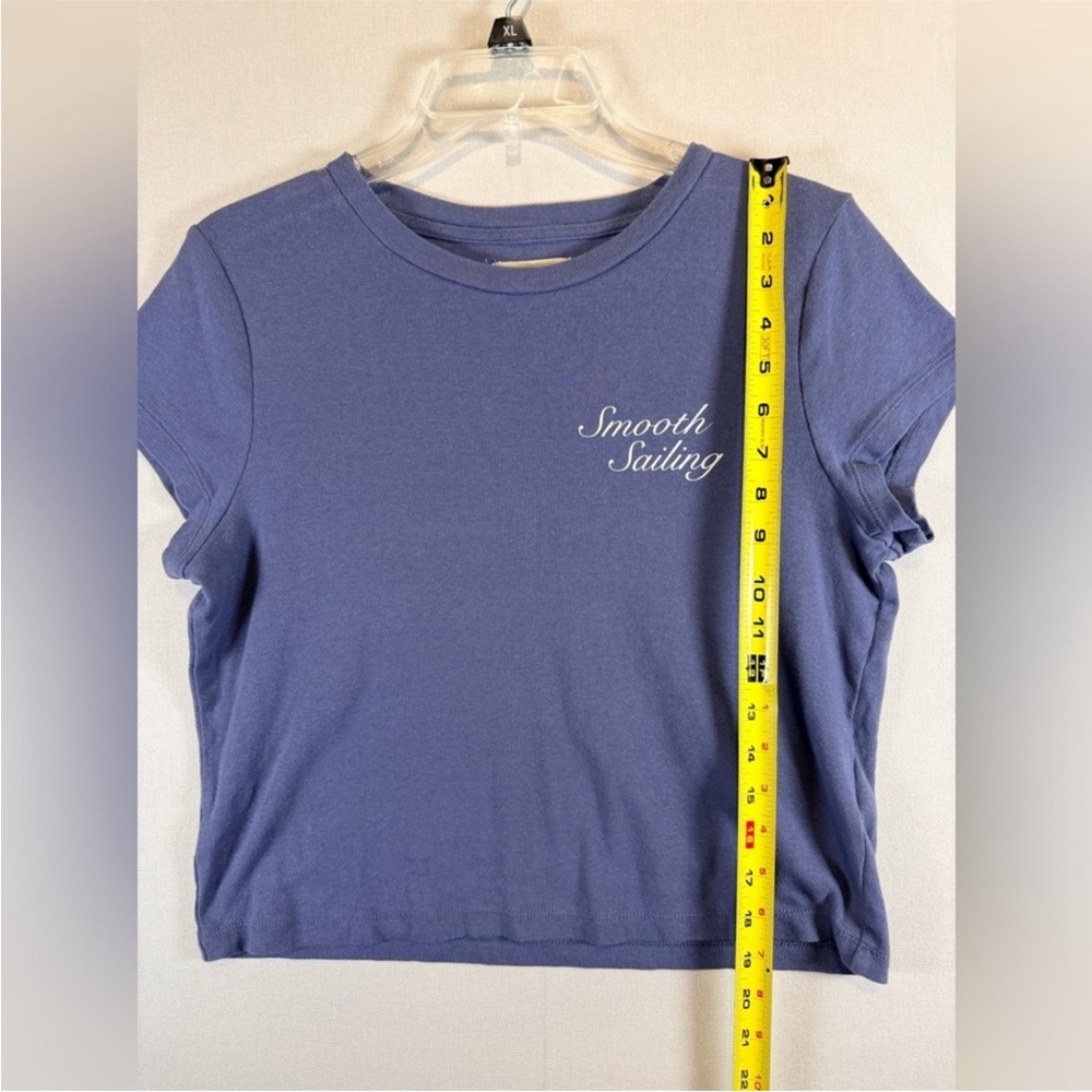 Madewell Day In The Sun Graphic Tee Womens L Blue Smooth Sailing Crop Top - Picture 8 of 8